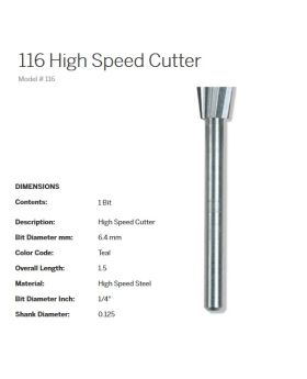 *ดอกแกะสลักไฮสปีด 6.4mm 116 Dremel