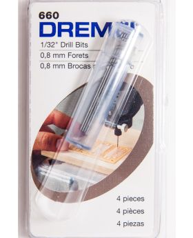 *ดอกเจาะ 1/32นิ้ว 0.8mm 4Pcs 660 Dremel
