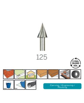 ดอกแกะสลักความเร็วสูง 6.4mm 2Pcs 125 DE Dremel