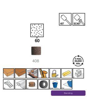 ปลอกกระดาษทราย #60 1/2" 6Pcs 408 US Dremel
