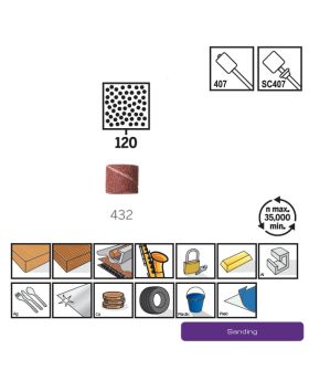 ปลอกกระดาษทราย #120 1/2" 6Pcs 432 US Dremel