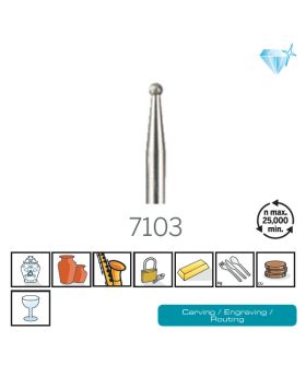 ดอกแกะสลักเพชร 5/64" 2mm 2Pcs 7103 IL Dremel